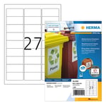Afbeelding van Herma 4594 inkjet etiketten | weerbestendig | A4 | 63,5 x 29,6 mm | wit | 1080 etiketten | HER4594