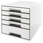 Afbeelding van Leitz 5214 ladeblok | kunststof | wit/zwart | 5 laden | LEI52531001
