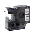 Afbeelding van DYMO S0720920 / 53710 tape zwart op transparant 24mm (huismerk) | STS0720920