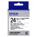 Afbeelding van Epson LK-6WB2 magnetische tape zwart op wit 24mm (origineel) | EPSC53S656003