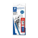 Afbeelding van Staedtler Lumograph schetspotloden | met gum en slijper | 8 stuks | STA61-100-C6