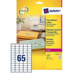 Afbeelding van Avery Zweckform L7551-25 transparante etiketten | 38,1 mm x 21,2 mm | 1625 etiketten | AVEL7551-25