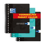 Afbeelding van Oxford School collegeblok | A5+ | spiraal | gelinieerd | 17-gaats | 90gr. | 80 vel | 3 stuks | OXF400167383