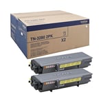 Afbeelding van Brother TN-3280 toner cartridge zwart hoge capaciteit 2 stuks (origineel) | BRB-TN3280TWIN