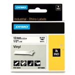Afbeelding van DYMO S0718600 / 18444 IND Rhino tape vinyl zwart op wit 12mm (origineel) | 18444