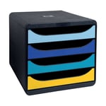 Afbeelding van Exacompta 3104202D Bee Blue ladeblok | polystyreen | assorti | 4 laden | EXA3104202D