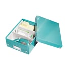 Afbeelding van Leitz 6057 WOW kleine sorteerdoos | PP overtrokken karton | metallic ijsblauw | LEI60570051