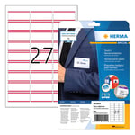 Afbeelding van Herma 4512 naambadge/textiel etiketten | A4 | 63,5 x 29,6 | wit/rood | 540 etiketten | HER4512
