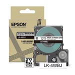 Afbeelding van Epson LK-4WBJ matte tape zwart op wit 12 mm (origineel) | EPSLK-4WBJ