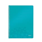 Afbeelding van Leitz collegeblok 4637 WOW | A4 | gelinieerd | ijsblauw metallic | 80gr. | 80 vel | LEI46370051