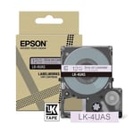 Afbeelding van Epson LK-4UAS tape grijs op lavendel 12 mm (origineel) | EPSLK-4UAS