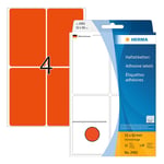 Afbeelding van Herma 2492 multifunctionele etiketten | 52 x 82 mm | rood | 128 etiketten | HER2492