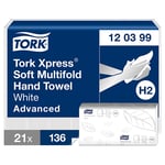 Afbeelding van Tork Xpress Zachte Multifold Handdoeken | 2-laags | 21 pakken | Geschikt voor Tork H2 dispenser | TO322NA4981