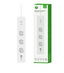 Afbeelding van WOOX R6132 slimme stekkerdoos met energiemeter | tot 3680W | 3 stopcontacten | wit | WOXR6132