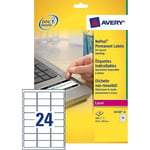 Afbeelding van Avery Zweckform L6146-20E no-peel etiketten | 63,5 mm x 33,9 mm | 480 etiketten | AVEL6146-20E