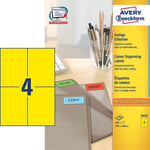 Afbeelding van Avery Zweckform 3459 universele etiketten | geel | 105 mm x 148 mm | 400 etiketten | AVE3459