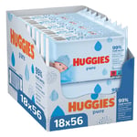 Afbeelding van Huggies billendoekjes Pure | 10 x 56 stuks | 560 doekjes | HUG00043