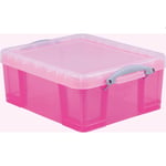 Afbeelding van Really Useful Box opbergdoos | polypropyleen | transparant roze | 18 liter | UB18TPK