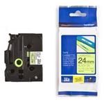 Afbeelding van Brother TZe-C51 tape zwart op fluorescent geel 24mm x 5m (origineel) | BROTZEC51