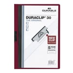 Afbeelding van Durable 220031 Duraclip klemmap | A4 | donkerrood | tot 30 pagina’s | DUR220031