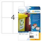 Afbeelding van Herma 4598 inkjet etiketten | weerbestendig | A4 | 105 x 148 mm | wit | 40 etiketten | HER4598