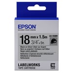 Afbeelding van Epson LK-5SBR reflecterende tape zwart op zilver 18mm (origineel) | EPSLK-5SBR