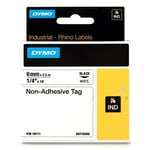 Afbeelding van DYMO S0718350 / 18111 IND Rhino tape niet-klevend zwart op wit 6mm (origineel) | 18111