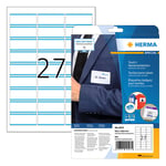Afbeelding van Herma 4513 naambadge/textiel etiketten | A4 | 63,5 x 29,6 | wit/blauw | 540 etiketten | HER4513