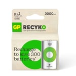 Afbeelding van GP Recyko Oplaadbare Ni-Mh Batterijen | D | HR20 | 3000 mAh | 2 stuks | GP00361