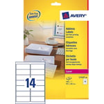 Afbeelding van Avery Zweckform L7163-40 adresetiketten | quickpeel | 99,1 mm x 38,1 mm | 560 etiketten | AVEL7163-40