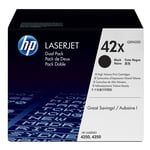 Afbeelding van HP 42XD (Q5942XD) toner cartridge zwart hoge capaciteit 2 stuks (origineel) | HPQ5942XD