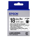 Afbeelding van Epson LK-5TBW extra klevende tape zwart op transparant 18mm (origineel) | EPSLK-5TBW