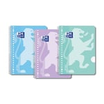 Afbeelding van Oxford School collegeblok | A4+ | spiraal | gelinieerd | 23-gaats | pastel | 90gr. | 80 vel | 3 stuks | OXF400171665