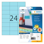 Afbeelding van Herma 4468 etiketten | verwijderbaar | A4 | 70 x 37 mm | blauw | 480 etiketten | HER4468
