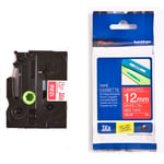 Afbeelding van Brother TZe-435 tape wit op rood 12mm x 8m (origineel) | BROTZE435