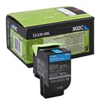 Afbeelding van Lexmark 80C20C0 nr. 802C toner cartridge cyaan lage capaciteit (origineel) | LEX80C20C0