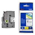 Afbeelding van Brother TZe-111 tape zwart op transparant 6mm x 8m (origineel) | BROTZe-111