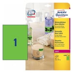 Afbeelding van Avery Zweckform L6007-20 etiketten | neon groen | 210 mm x 297 mm | 25 etiketten | AVEL6007-20