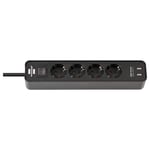 Afbeelding van Brennenstuhl 1153240006 stekkerdoos | 4 stopcontacten | 2 USB-poorten | met schakelaar | 1.5 meter | zwart | BRE1153240006