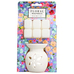 Afbeelding van Floral Wax Melt & Burner Set | Magnolia | 60 gram | FL817NA1253