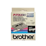 Afbeelding van Brother TX-M11 tape mat zwart op transparant 6mm x 15m (origineel) | BROTXM11