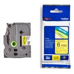 Afbeelding van Brother TZe-611 tape zwart op geel 6mm x 8m (origineel) | BROTZE611
