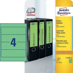 Afbeelding van Avery Zweckform L4768-20 printbare rugetiketten | groen | zelfklevend | breed | 61 mm x 192 mm | 80 etiketten | AVEL4768-20