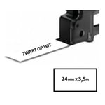 Afbeelding van Dymo 1734524 IND Rhino tape flexibel nylon zwart op wit 24mm (huismerk) | ST1734524