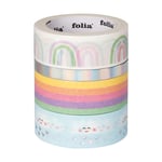 Afbeelding van Folia hotfoil washi tape | rainbow clouds | 5 meter | 4 stuks | FOL26451