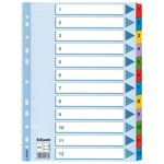 Afbeelding van Esselte 100162 A4 index | karton | 1-12 | 11-gaats | ESS100162