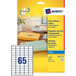 Afbeelding van Avery Zweckform J8551-25 transparante etiketten | 38,1 mm x 21,2 mm | 1625 etiketten | AVEJ8551-25