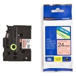 Afbeelding van Brother TZe-B51 tape zwart op fluorescent oranje 24mm x 5m (origineel) | BROTZEB51