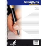 Afbeelding van Kangaro schrijfblok K-5504 | A4 | spiraal | gelinieerd | 60gr. | 100 vel | KAN-K5504-SP