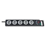 Afbeelding van Brennenstuhl 1153380115 Super-Solid-Line stekkerdoos | 5 stopcontacten | met schakelaar | zwart | 2,5 meter | BRE1153380115